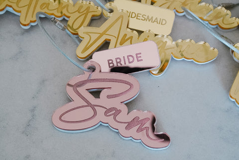 Personalized Acrylic Bridesmaid Keychain | Bridal Party Charms