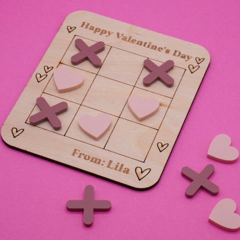 Happy Valentine's Day Tic Tac Toe | Personalized Valentine for Kids