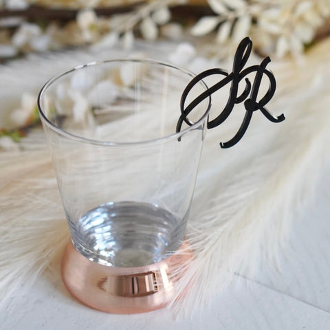 Initial Cocktail Charms | Wedding Acrylic Drink Tags